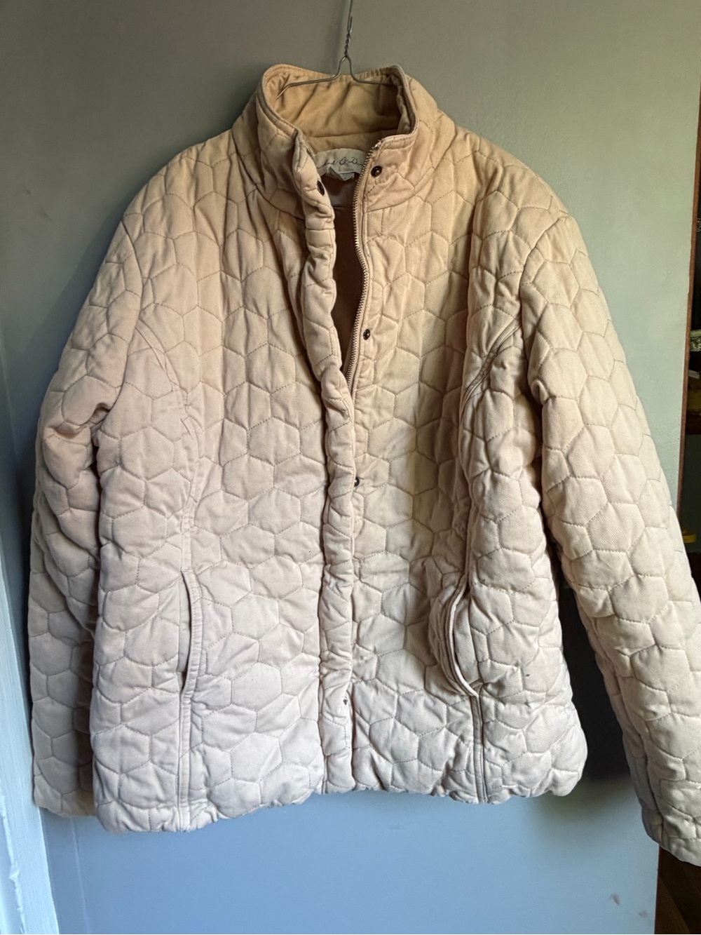 Mododoc Lightweight Quilted Cream Puffer Jacket